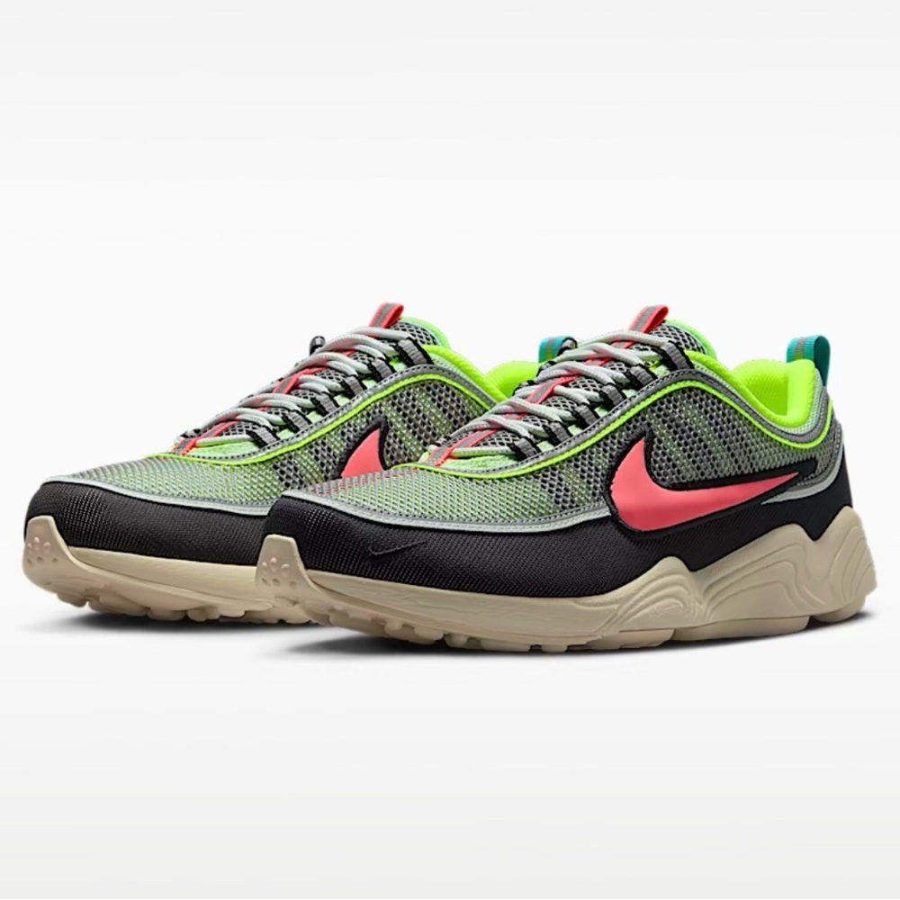 Nike Zoom Spiradon Black, Neon Green & Coral Running Sneakers